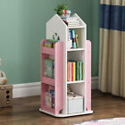 Rotating Bookcase Storage Rack House Bookshelf Kids Bedroom Playroom Cabinet UK