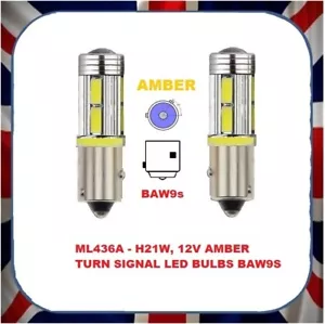 2x LED Amber Indicator Light Bulb 21w HY21W -Fits Citroen C4 Grand Picasso 06>16 - Picture 1 of 1