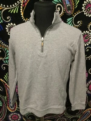 Bugatchi Men 1/4 Zip Pullover Gray Heather Long Sleeve XL Cotton Blend NWOT - Image 1 of 4