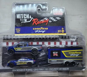 Greenlight Hitch & Tow Racing 2014 Nissan GT-R/2015 Ford F-150/Trailer MIJO ONLY - Picture 1 of 4