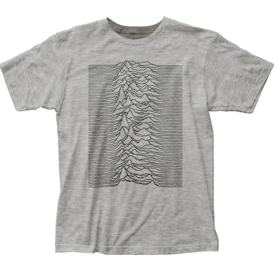 Joy Division Unknown Pleasures T Shirt Mens Rock Band Tee Classic Music Grey - Image 1 of 2