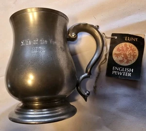 Taza/piedra de peltre inglesa vintage hecha en Inglaterra Lunt peltre inglés - Imagen 1 de 12