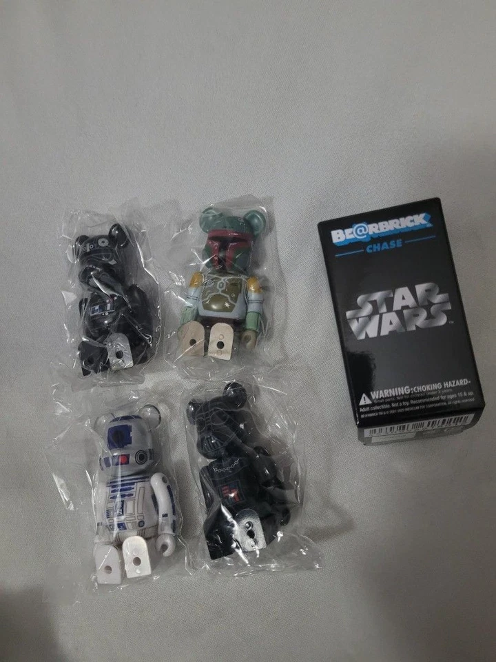 100% Medicom Chase Star Wars Bearbrick - Darth Vader R2-D2 Boba Fett 4pcs Set - Image 1 of 1