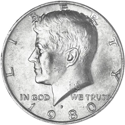 1980 P Kennedy Half Dollar About Uncirculated CN-Clad - Image 1 of 4