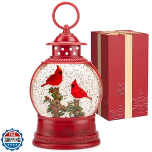 Mappamondi di Neve Natalizi Regalo Cardinale, Illumina Musicale Globo di Neve Decorazioni, - Foto 1 di 5