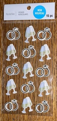 RECUERDOS Champán y Anillos de Boda Repetir Sr. Sra Novia Novio Brindis Pegatinas Foto 1 de 4