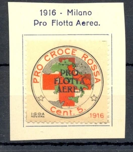ITALIEN-PLAKATMARKE-1916-LUFTFAHRT=PRO FLOTTA AREA ROTES KREUZ=* Sehr schön  - Bild 1 von 1