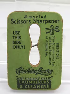 Vintage CHARLESTON LAUNDRY Advertising Scissors Sharpener West Virginia - Picture 1 of 4