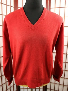 Suéter Tejido Pendleton Vintage Años 80 Talla Grande Rojo 100% Lana Cordero Cuello en V - Imagen 1 de 5