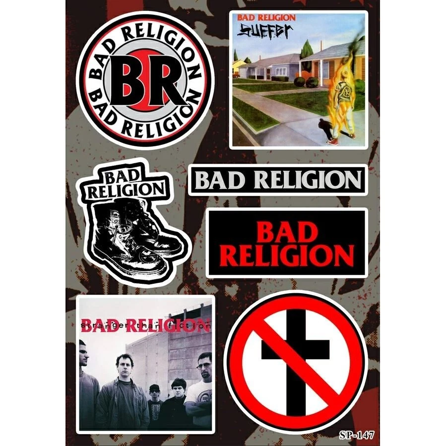 Paquete de pegatinas Bad Religion | BR Suffer Crossbuster American Punk Rock Band Logo Foto 1 de 1