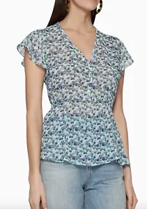 Club Monaco Perdeta 100% Silk Blouse, floral print , size M - Picture 1 of 15