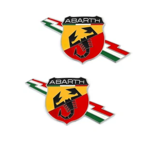 2Pcs Big Abarth Emblem Scorpion Fender Door Side Rear Trunk Badge Universal - Picture 1 of 2