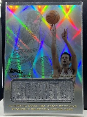 Tarjeta de novato Jason Kapono Topps 2003-04 auténtica "NBA Draft Stitching" Foto 1 de 2