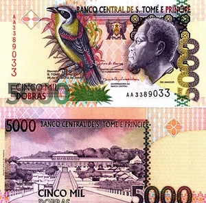 L028 STO. TOMAS Y PRINCIPE 5.000 DROBAS 2004 P-65c SIN CIRCULAR - Imagen 1 de 1
