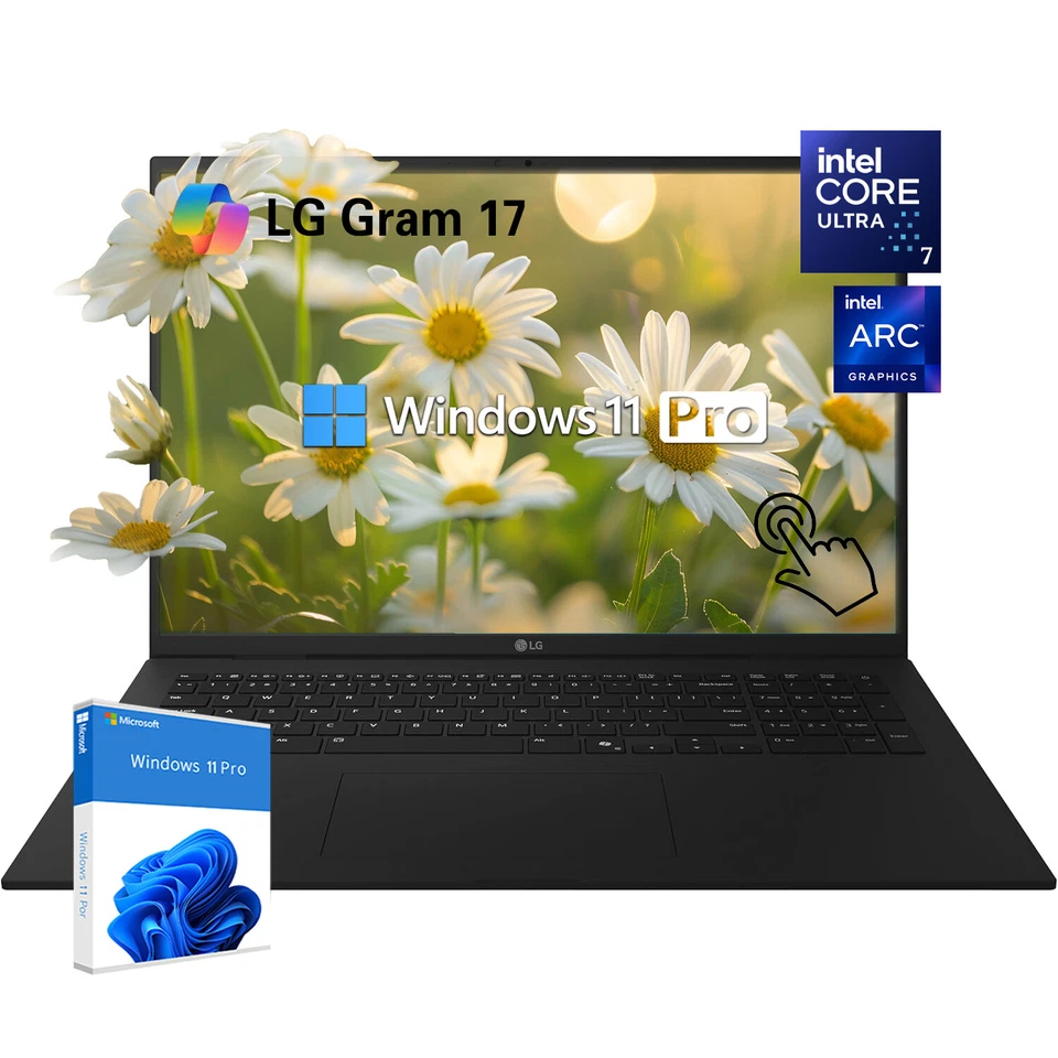 LG gram Laptop 17" WQXGA Touch Screen，Intel Ultra 7, 32GB RAM UP TO 4TB Win11Pro - Image 1 of 4