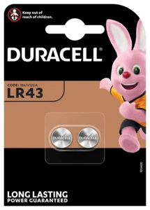 4 x Duracell LR43 V12GA AG12 186 SR43W GP86A 386 Alkaline Knopfzelle 2er Blister - Bild 1 von 1