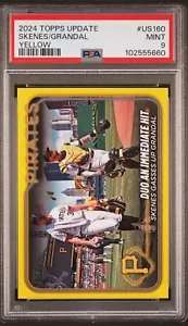 2024 Topps Update Veteran Combos Paul Skenes #US160 RC Yellow Color Match PSA 9 - Foto 1 di 2