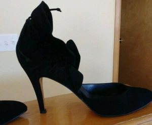 LaFenice Venezia Black Suede High Heels shoes Size 9 $59.99 - Picture 1 of 8