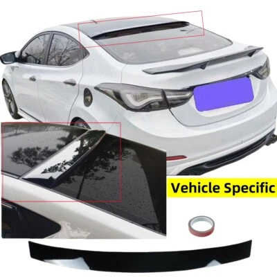 GLOSS BLACK ROOF SPOILER FITS 2011-2016 HYUNDAI ELANTRA REAR WINDOW WING TOP LIP Foto 1 de 4