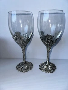 Arthur Court Ananas Stiel Weingläser Kelche 2er Set 2003 Neu aus altem Lagerbestand - Bild 1 von 5