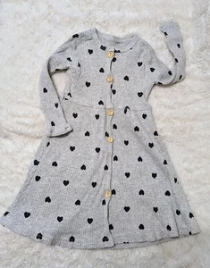 Vestito grigio con cuori neri bambina tg 12-18 mesi - Foto 1 di 4