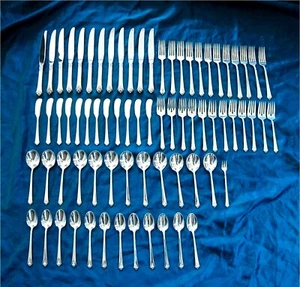 Castle Rose by Royal Crest Sterling Silver flatware for 12 - 73 pc. 2281 gr - Picture 1 of 12