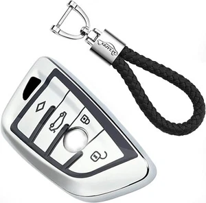 Car Key Case Fob Cover Shell Holder Fit For 2018-2021 BMW X3 X5 X6 Series1 2 5 7 - Picture 1 of 23