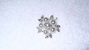 Abrigo Chaqueta de Cristal Transparente Remolino Perla Broche Pin Joyería Moda Regalo Elegante - Imagen 1 de 2