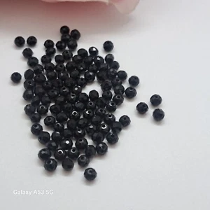 X 14 gramme de perles a facette noir d'environs 0.3 x 0.3 cm. - Picture 1 of 3