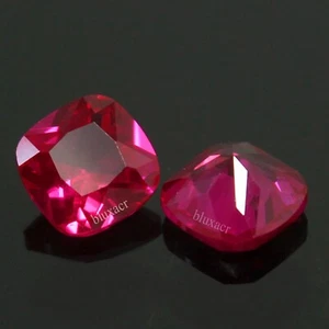 Par de cojines naturales certificados Birmania sangre rojo rubí 8x8 mm AAA+ piedras preciosas - Imagen 1 de 5