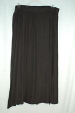 Womens Soft Knit Maxi Skirt SOLID BLACK Side Slits PLUS SIZE 14W 1X 2X 3X 4X