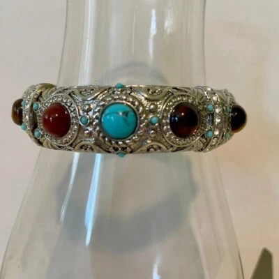 Bracelet Women's RJ Graziano CN Silver Tone Stretch Multicolor Stones Bracelet - Image 1 of 4