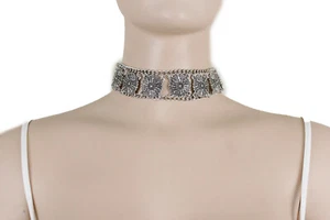 Collana Girocollo Donna Etnica Moda Gioielli Argento Metallo Floreale Charm Fiore - Foto 1 di 12