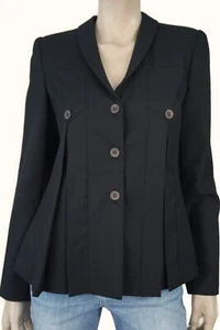 TWENTY8TWELVE Sz 6 Black Wool Blend Inverted Pleat Jacket Blazer - Picture 1 of 4