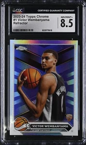 Victor Wembanyama Wemby 2024 Topps Chrome #1 Silver Refractor Rc CGC 8.5 NM-MT+ - Picture 1 of 2