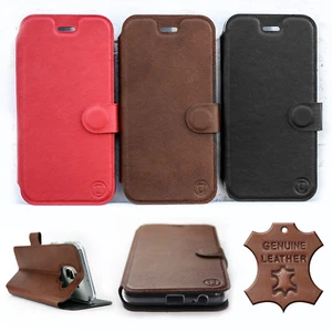 Funda abatible de cuero genuino para móvil Mobiwear para Apple iPhone XR - Imagen 1 de 16