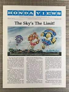 Honda Views Dezember 1978 Prospekt Newsletter American Motor Co Sky's The Limit - Bild 1 von 5