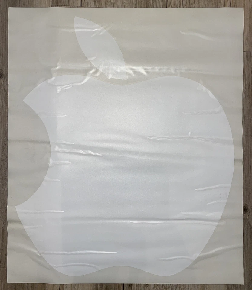 Riesen Apple Aufkleber Sticker matt weiss 55 cm hoch x 47 cm breit innen - Bild 1 von 1