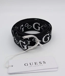 Guess 'G' Letter Patterned Adjustable Belt With Silver Buckle One Size - Picture 1 of 7