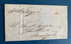 Postal History GB Early Letter 1851 Liverpool to New York - Picture 1 of 1