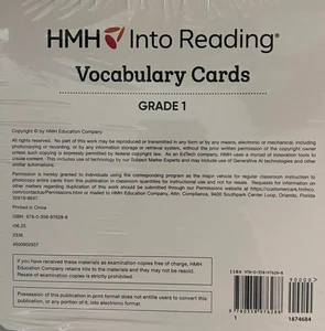 1st Grade 1 HMH Into Reading Version 3 Vocabulary Cards 2025 - Picture 1 of 1