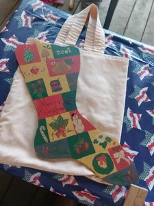 Vintage Wooden Hanging Stocking Handmade And Signed 10x17 - Picture 1 of 9