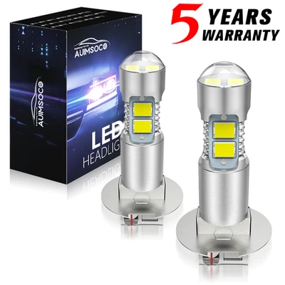 2X H3 100W LED Fog Driving Light Bulbs Conversion Kit Super Bright 6000K White - Image 1 of 4