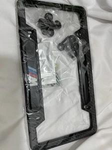 Cubierta de marco de matrícula con textura de fibra de carbono delantera + trasera para BMW - Imagen 1 de 2