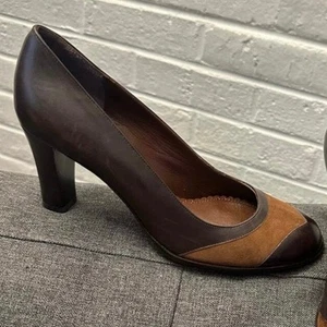 Marc Jacobs Leather Suede Heels in Brown- 6 - Picture 1 of 9