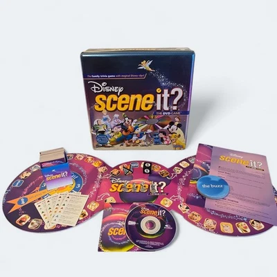 Disney Scene It? 1st Edition 2004 DVD Board Game In Collectible Tin **COMPLETE** - Image 1 of 4
