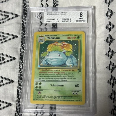 Venusaur 18/130 Holo Base Set 2 WoTC Vintage Rare Pokemon Card BGS 8 NM-MT - Image 1 of 4