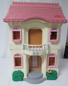 Vintage Fisher Price 1997 Loving Family Grande Dollhouse #4649 Pink Roof - Picture 1 of 13