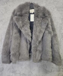 Brand New A New Day Chic Faux Fur Jacket - Hidden Button Super Soft Gray XXL - Picture 1 of 4
