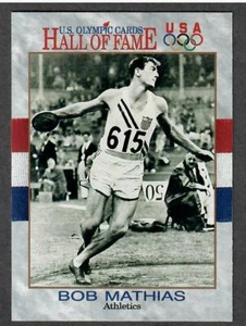 1991 US Olympic Cards Hall Of Fame # 5 - Bob Mathias , Athletics - I Combine S/H - Picture 1 of 1